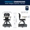 Emma and Oliver Mobile Desk Chair - 360° Tablet Rotation and Storage Cubby